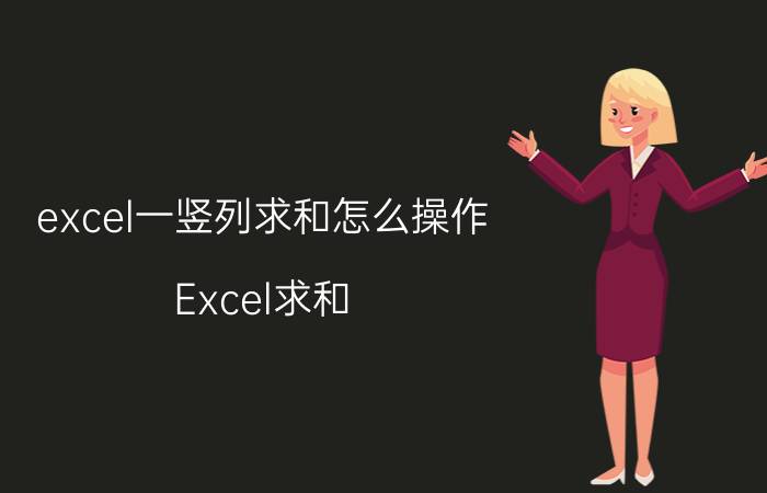 excel一竖列求和怎么操作 Excel求和